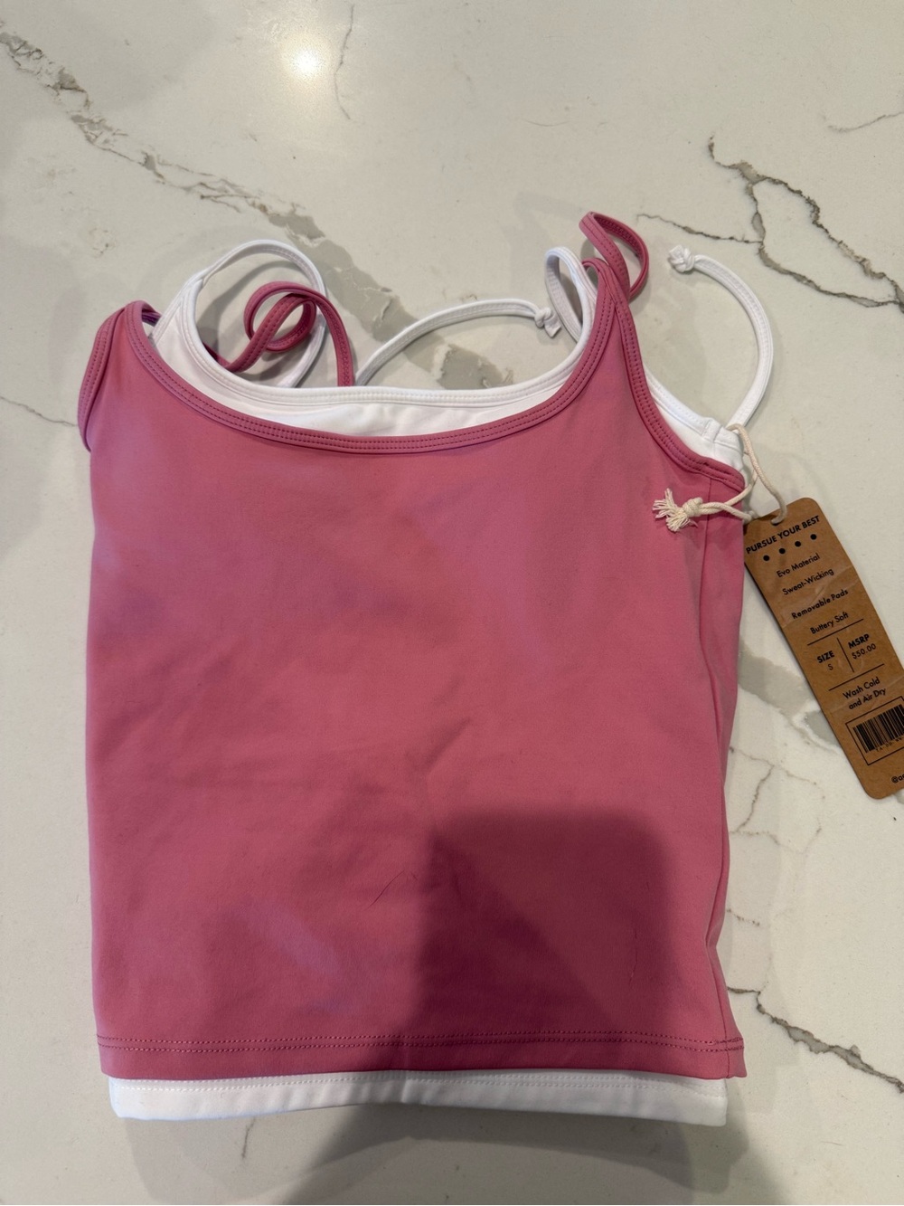 Pink Layered Tank Top — Women’s Double-Layer Scoop Tank